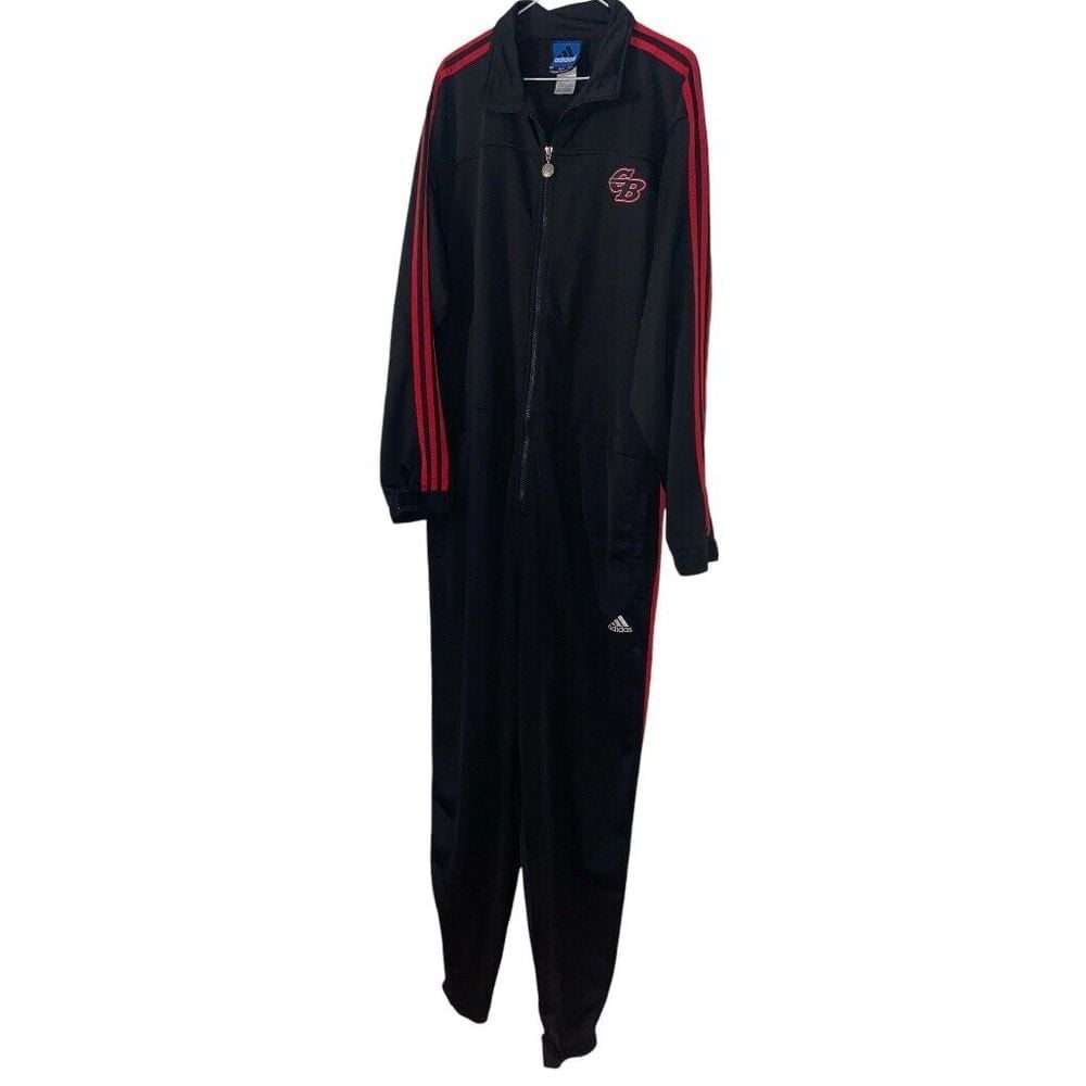 VTG Adidas Chicago Bulls NBA Street 1-Piece Jumpsuit Men's Large Black 90s RARE