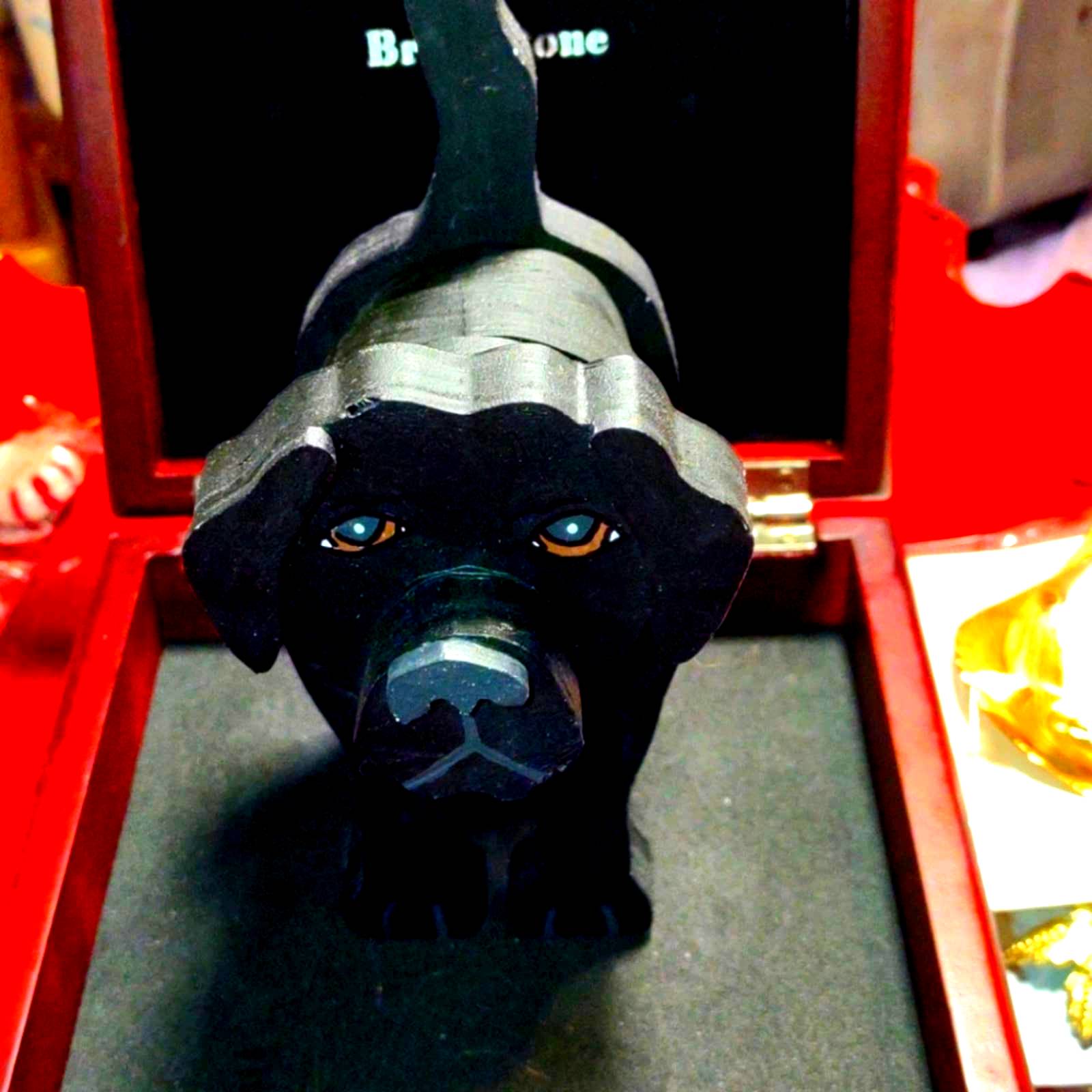Beautiful handcrafted & hand-painted dog