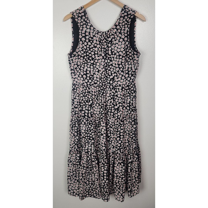 J. Crew Women's Sz. M Ditzy Floral Chiffon Tiered Midi Dress