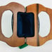 Vintage 70s Green Wooden Handle Clutch