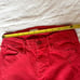 MOTHER The Looker Ankle Fray In Firecracker Skinny Red Jeans