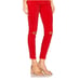 MOTHER The Looker Ankle Fray In Firecracker Skinny Red Jeans