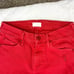 MOTHER The Looker Ankle Fray In Firecracker Skinny Red Jeans