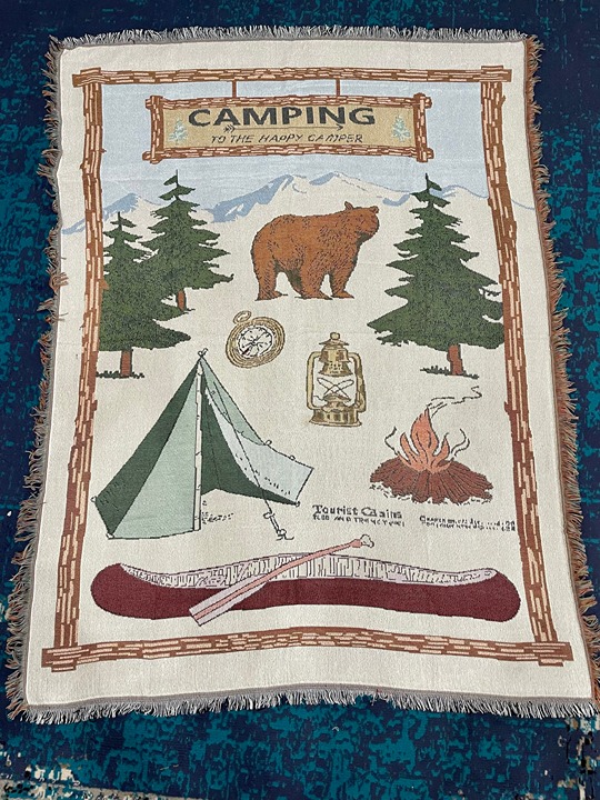 Keith Haring Graffiti Woven Fringe Blanket Throw Jacquard Woven Tapestry 50 x60