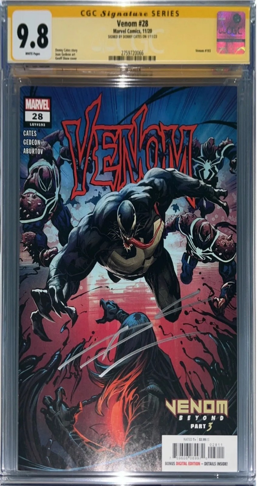 Venom #28 CGC SS 9.8 Signed by Donny Cates
