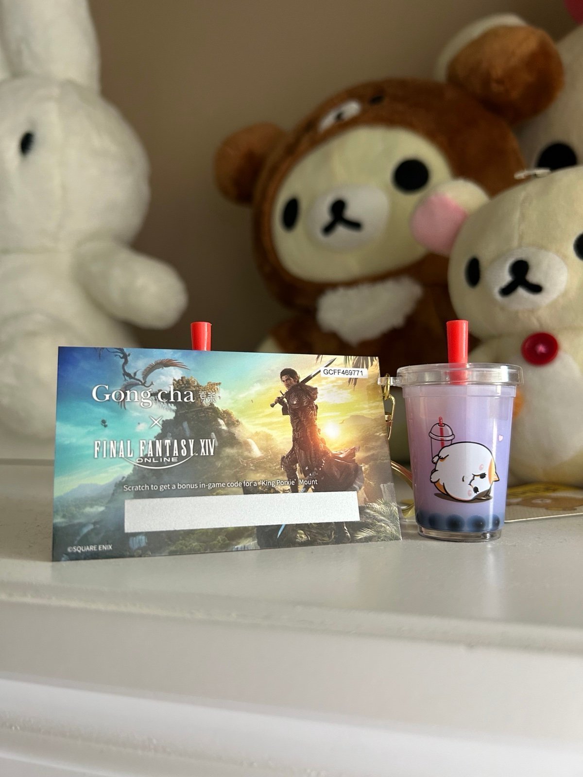 Gong Cha x Final Fantasy Key chain & Scratch Card