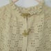 antique WOMENS Hand crochet FLOOR LENGTH Wool cape bridal cloak ivory