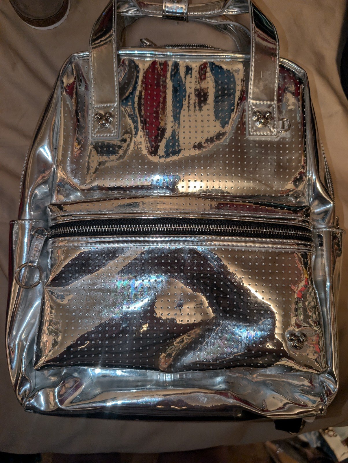 Silver pin backpack