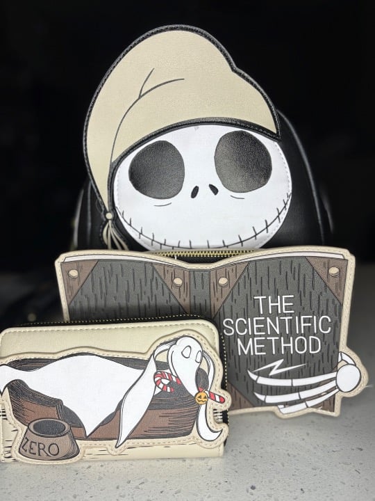 Loungefly Jack Skellington scientific method backpack & wallet