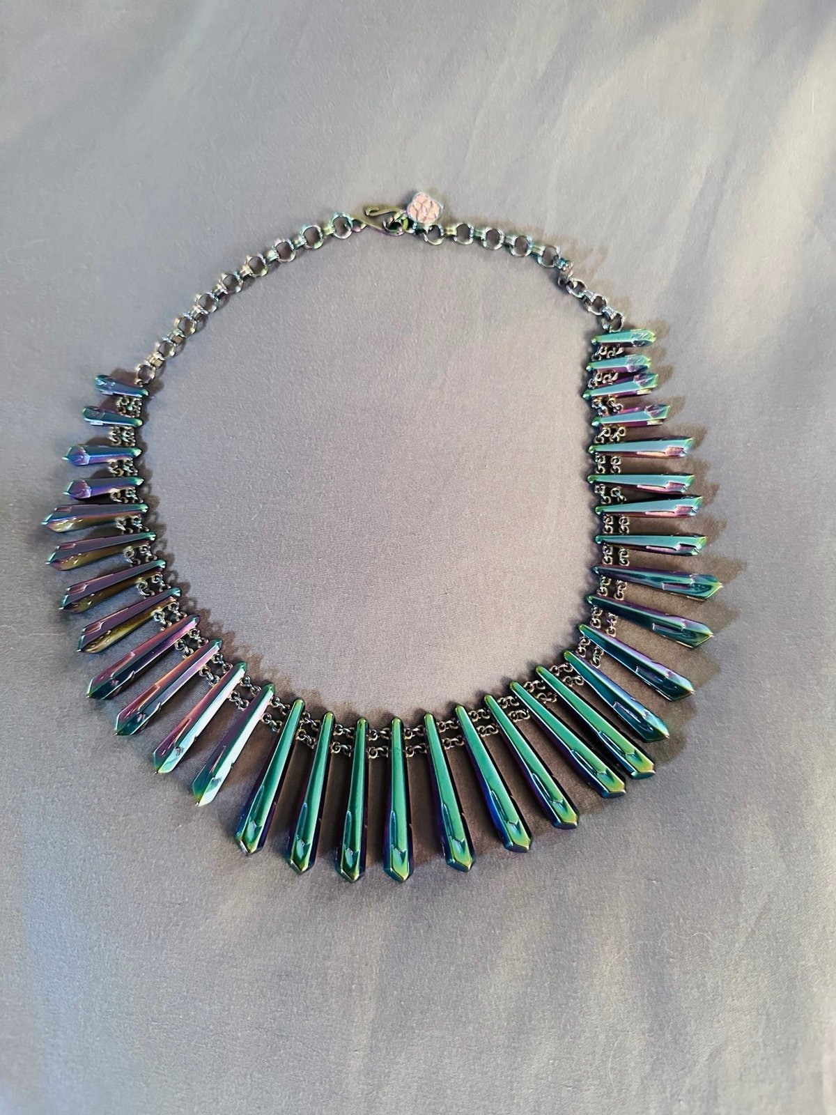 Kendra Scott Gunmetal Iridescent Jill Necklace