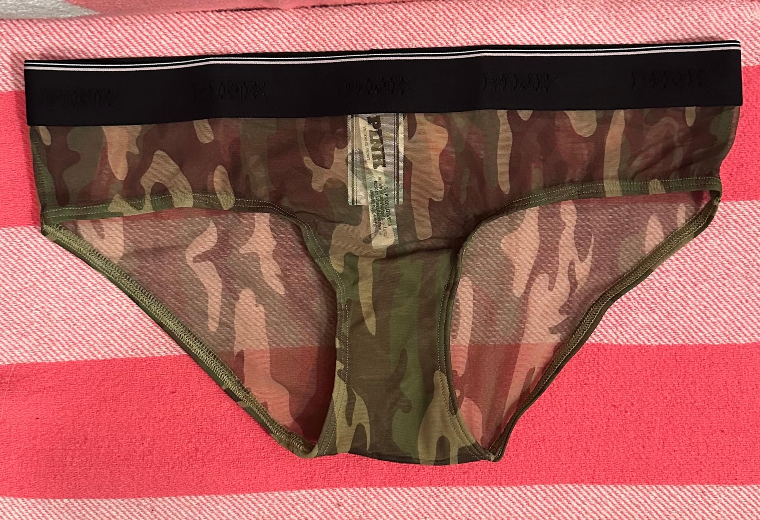 NWT Victoria’s Secret PINK Mesh Hiphugger Panty Size Small Camo