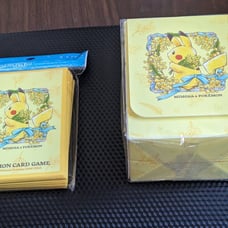 2x Pikachu Card Sleeves + Deck Box Pokémon Center Japan MIMOSA e ~ US SELLER