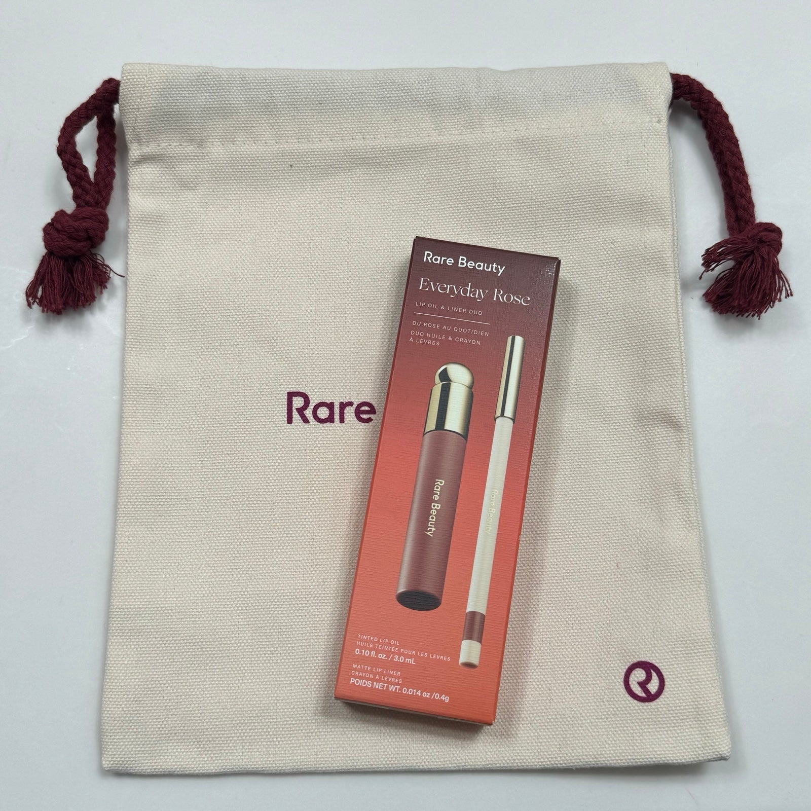 Rare Beauty Every Day Rose Lip Duo Lip Oil Delight + Admired Pencil New In Box