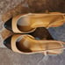 Edited pieces block heel sling back pumps