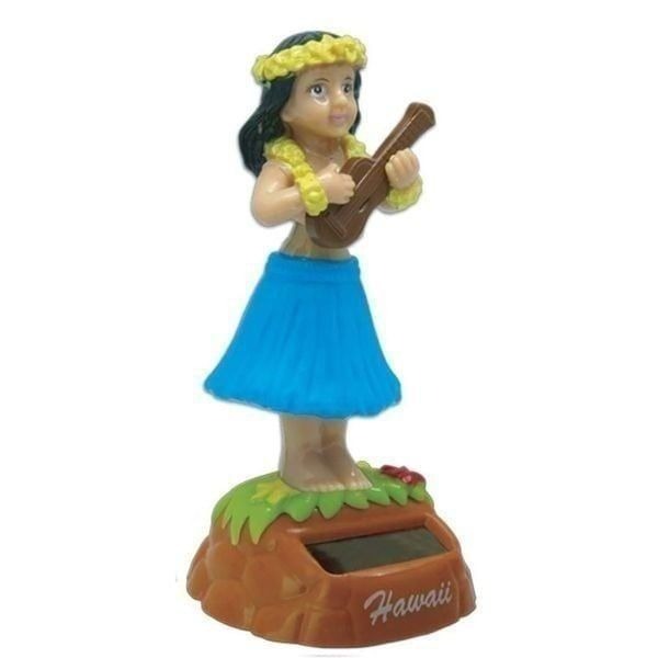 Hula Girl with Ukulele Solar Doll