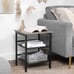 Set of 2 Side Tables with Adjustable Mesh Shelves, for Living Room, Bedroom