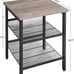 Set of 2 Side Tables with Adjustable Mesh Shelves, for Living Room, Bedroom
