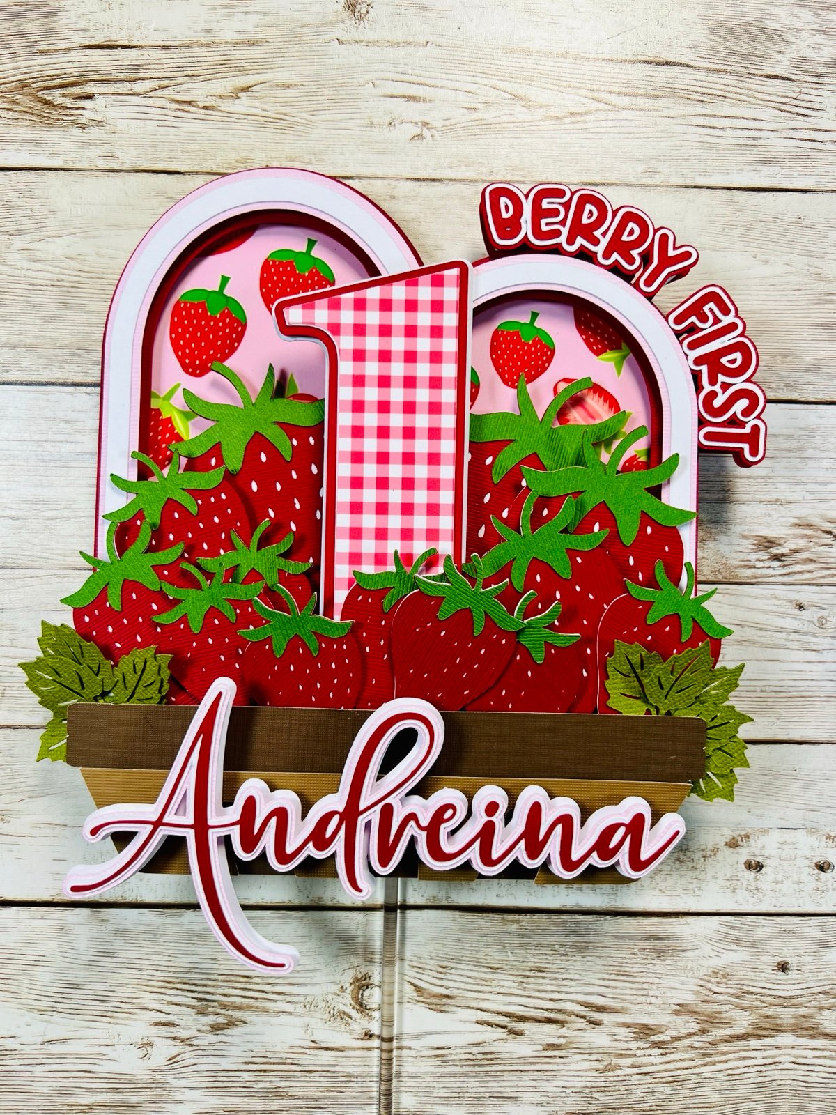 Berry First Cake Topper