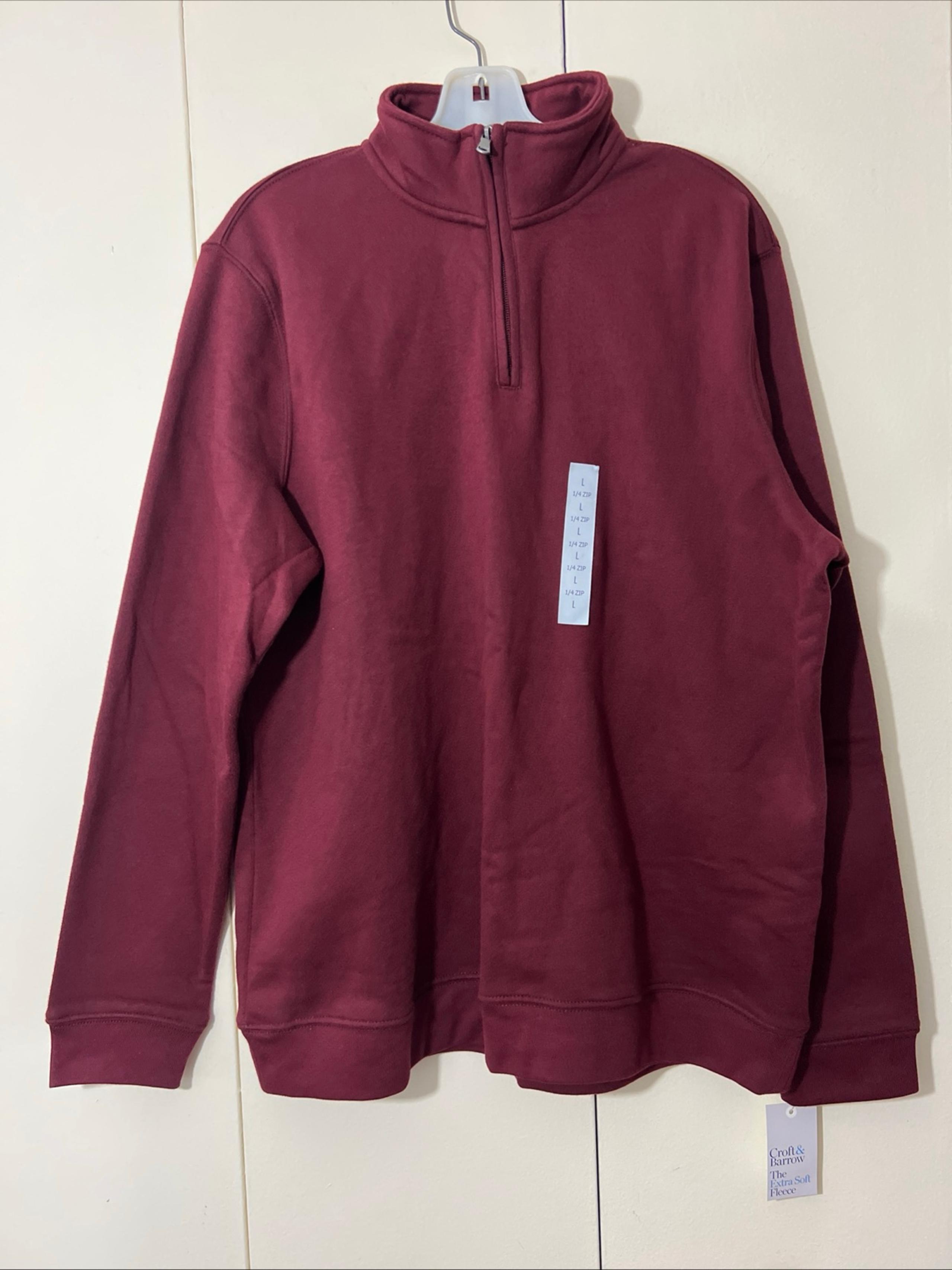 Croft & Barrow Extra Soft Arctic Fleece  1/4 Zip Pullover Sweatshirt Mens Size L