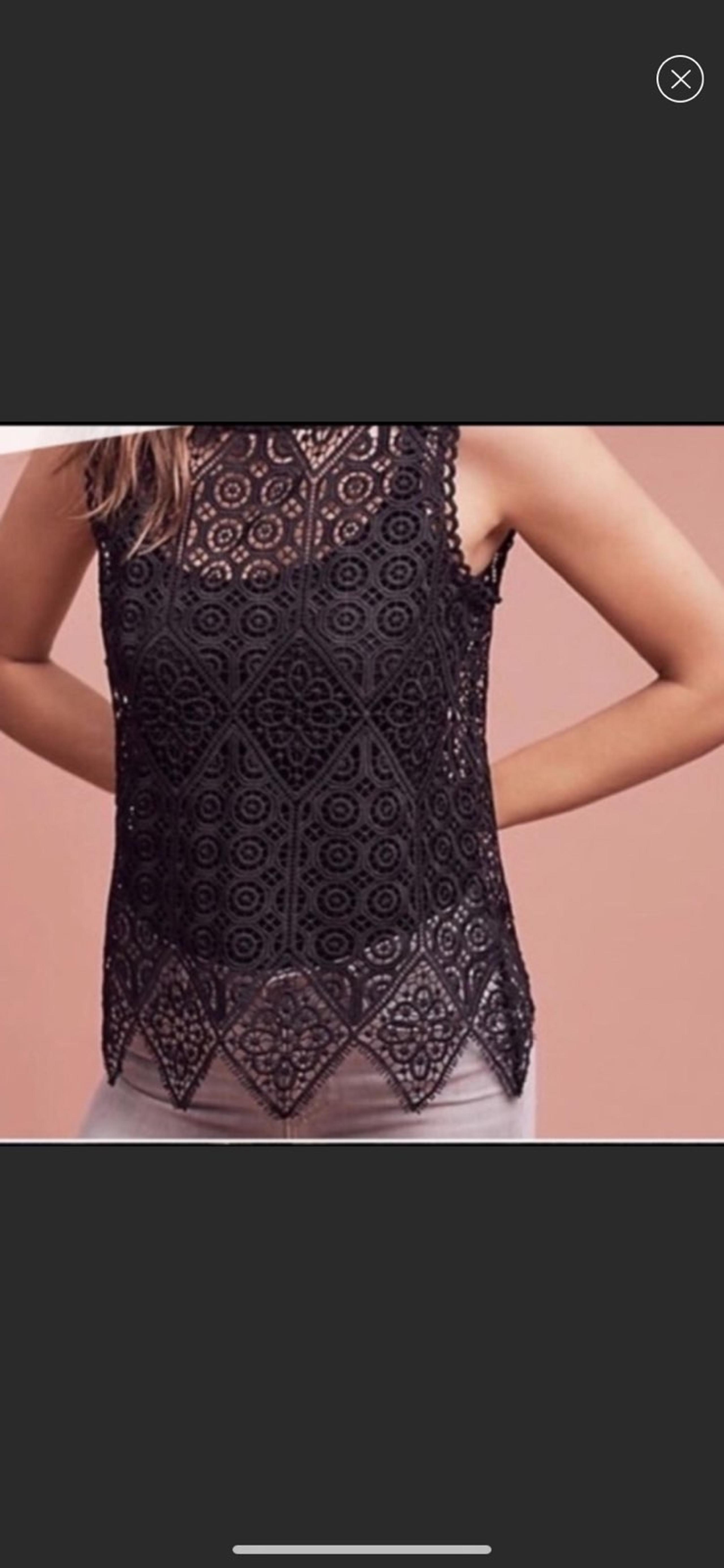 Deletta Anthro Black Lace Crochet Sleeve