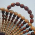 Vintage Handmade Wooden Beaded Basket Bowl with Handles Home Decor