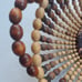 Vintage Handmade Wooden Beaded Basket Bowl with Handles Home Decor