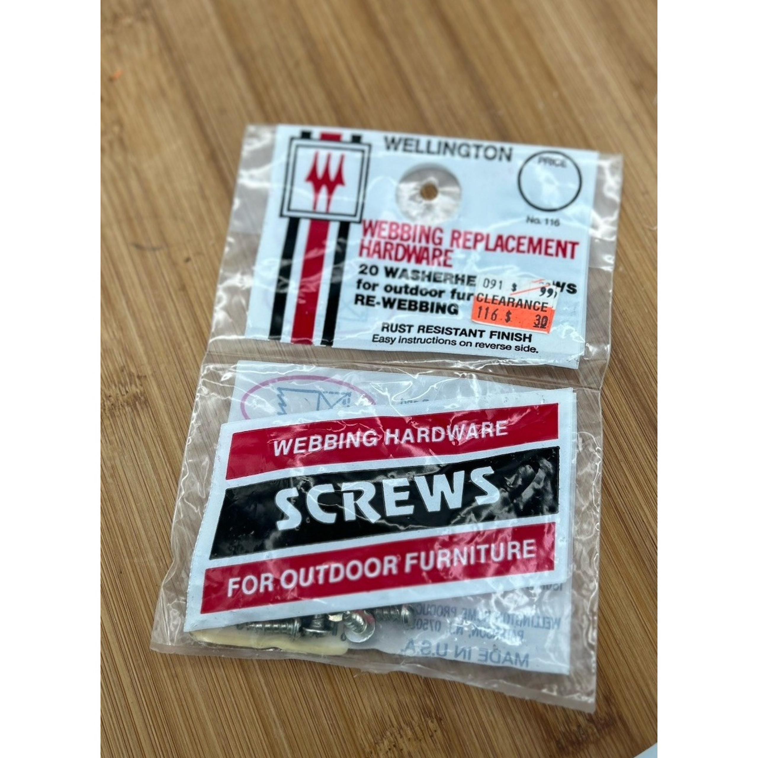 Wellington Bag of 20 Washer Head Outdoor Furniture Re-webbing Screws NOS