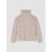 Eileen Fisher Grey Peruvian Alpaca Loop Turtleneck Boxy Fit Sweater Top Size L