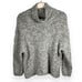 Eileen Fisher Grey Peruvian Alpaca Loop Turtleneck Boxy Fit Sweater Top Size L