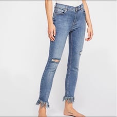 Free People Great Heights Frayed Skinny Jeans