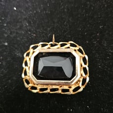 VINTAGE A PENDANT GOLD AND BLACK 2X1.5 ,INCH