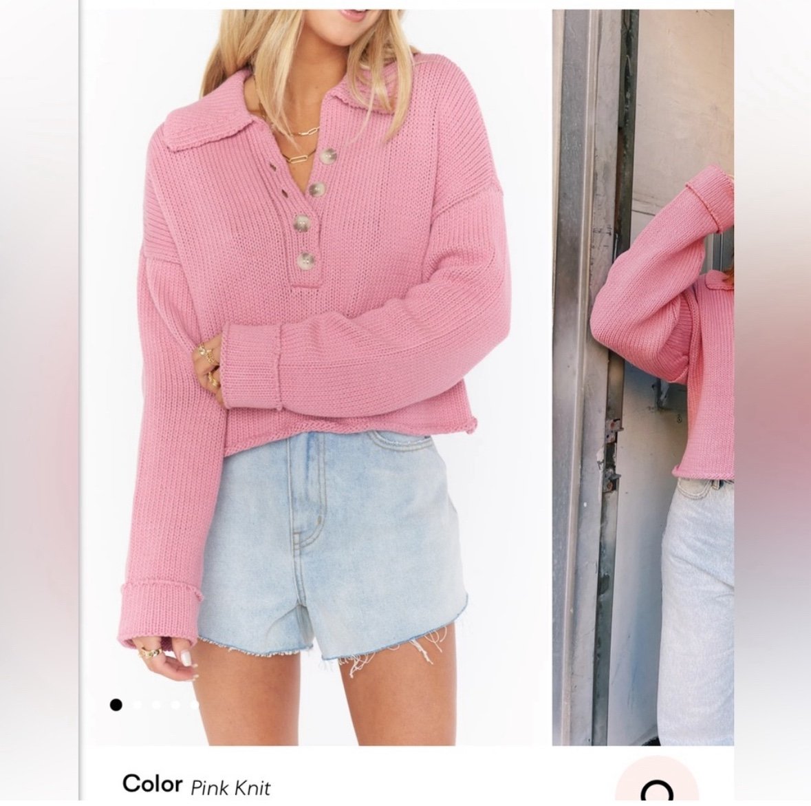 M Show Me Your MuMu pink crop knit sweater