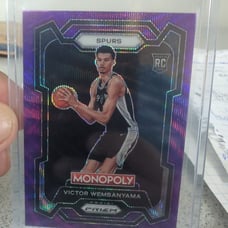 2023-24 Panini Prizm Victor Wembanyama #81 RC Rookie Monopoly Purple Wave