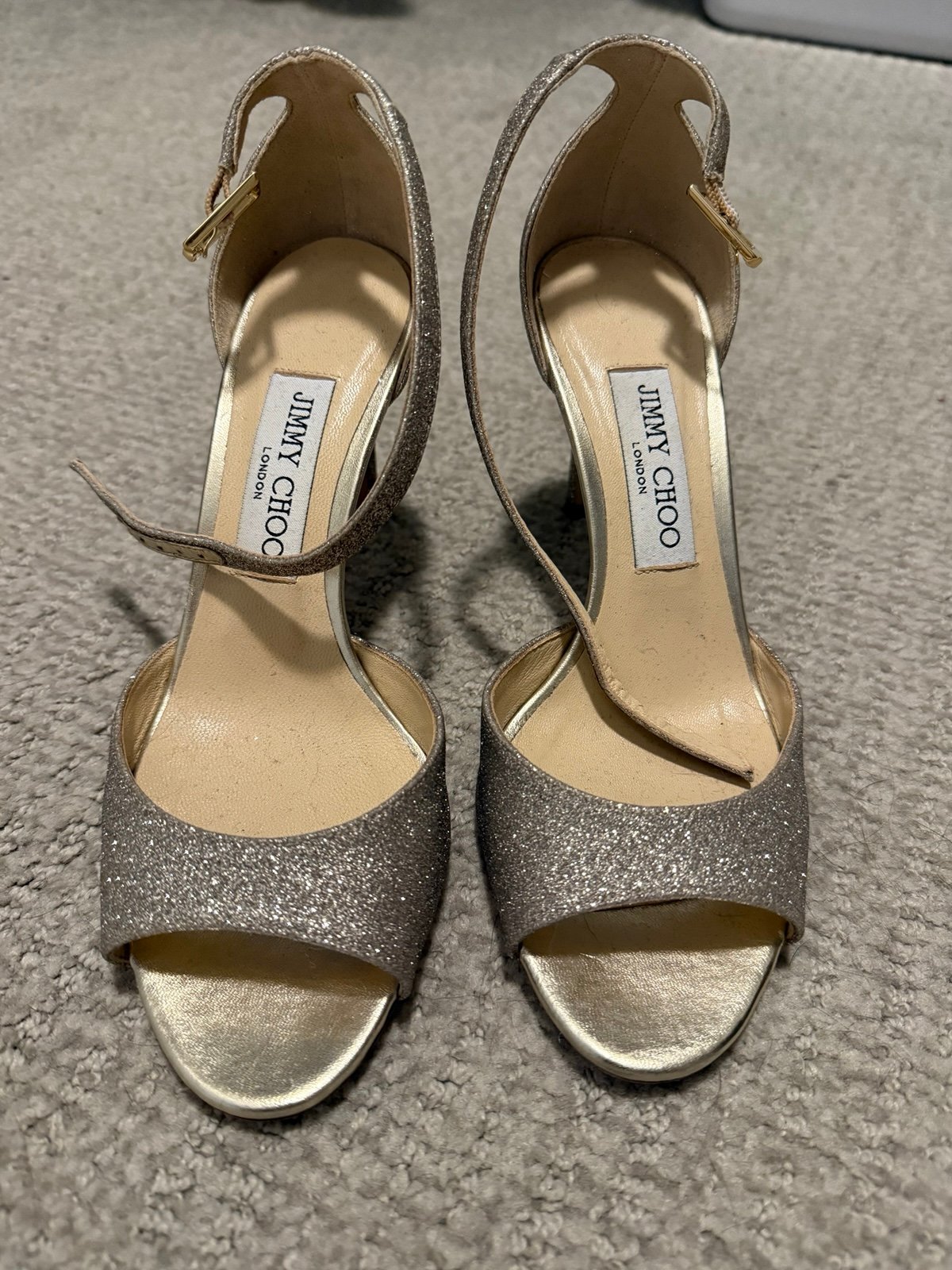Jimmy Choo Annie 85 Gold Pump