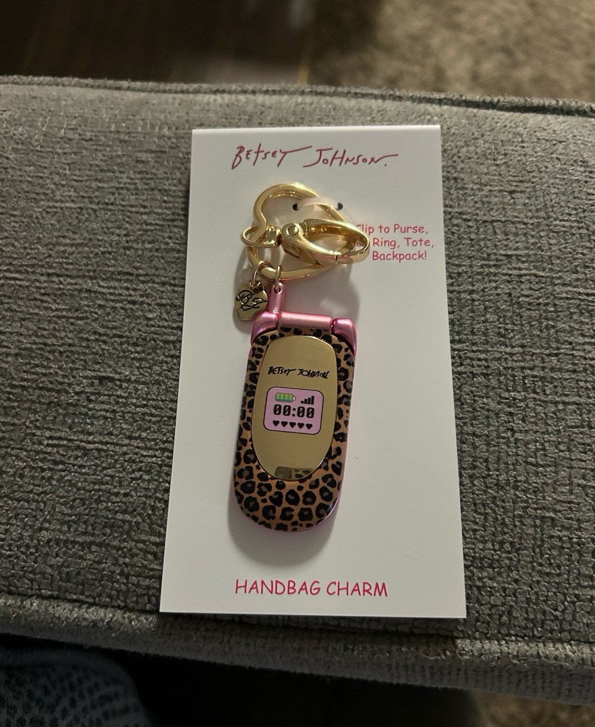 Betsey Johnson retro phone handbag charm