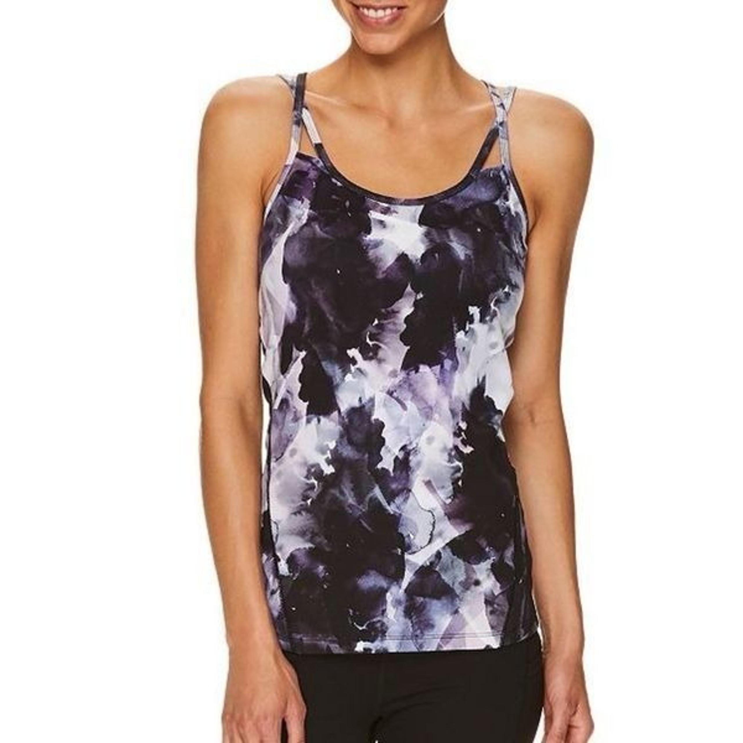 Gaiam Purple and Black Arianna Strappy Bra Tank