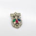 Vintage Art Deco Dress Clip, Pot Metal with Clear Paste Stones and Colorful