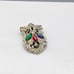 Vintage Art Deco Dress Clip, Pot Metal with Clear Paste Stones and Colorful