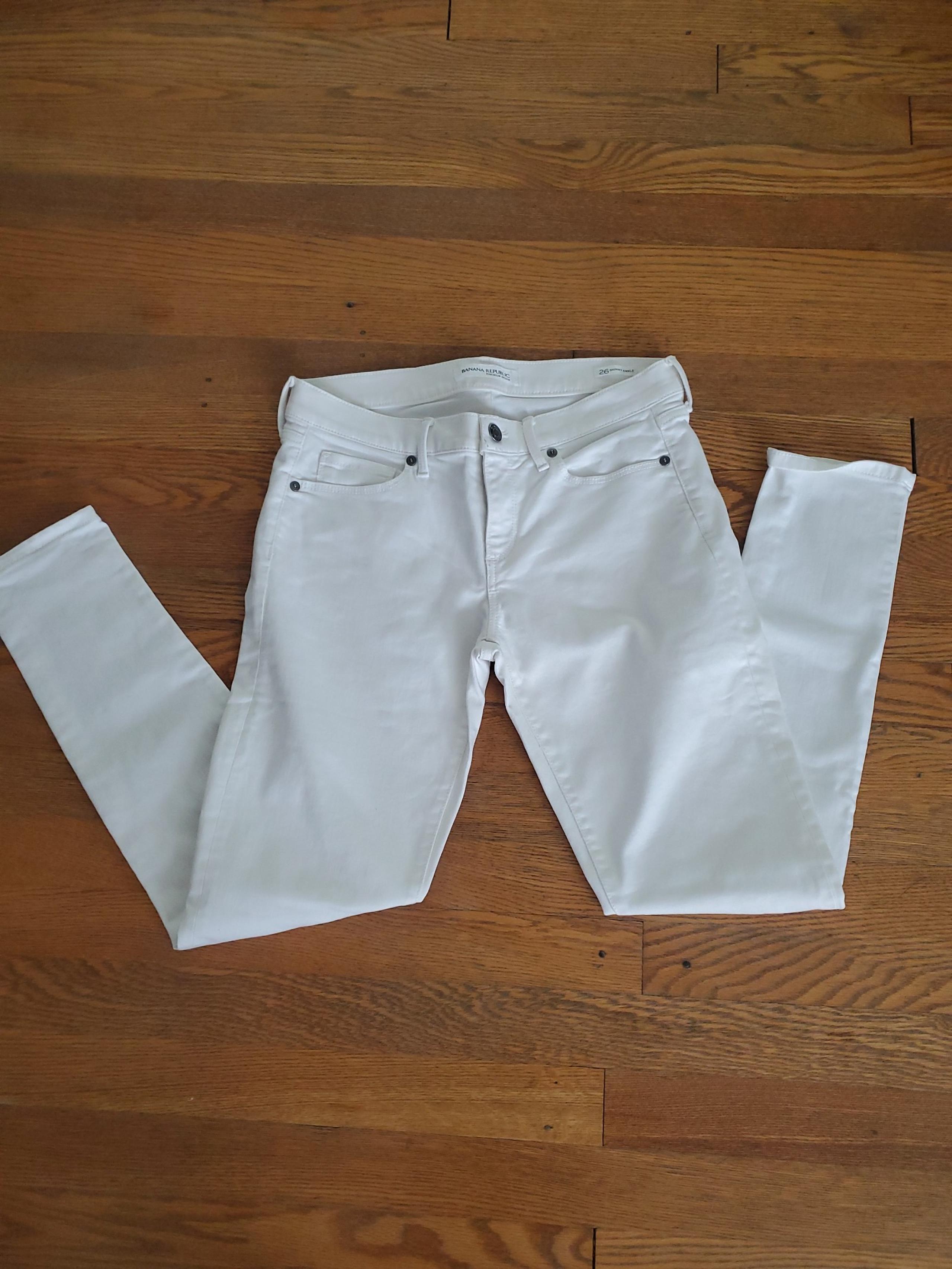 Banana Republic white denim skinny ankle  26