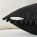 Pack of 2 Black Decorative Throw Pillow Covers with Pom-poms 18x18 Inch