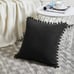 Pack of 2 Black Decorative Throw Pillow Covers with Pom-poms 18x18 Inch
