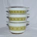 Pyrex 3 pc. bake, serve, & store set (471, 472, 473) with lids- Verde: stamp