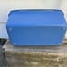 Vintage Mid Century Samsonite Blue Plastic Train Case Makeup Suitcase