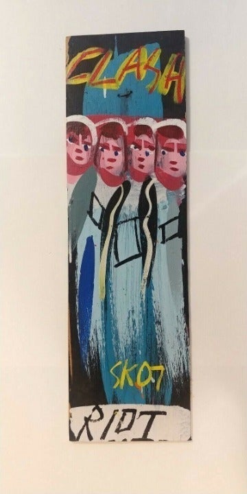 Steve Keene Painting CLASH WHITE RIOT