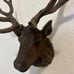 Vintage Cast Iron Wall Mount Deer Head Antlers
