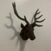 Vintage Cast Iron Wall Mount Deer Head Antlers