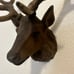 Vintage Cast Iron Wall Mount Deer Head Antlers