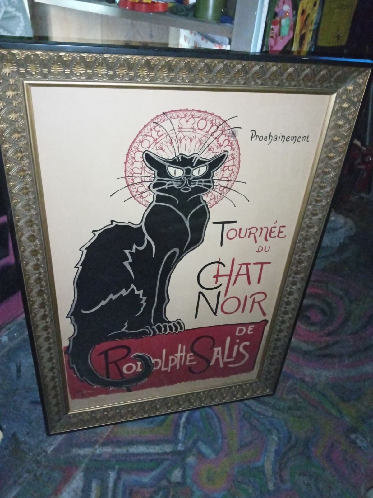 Large Black cat framed poster