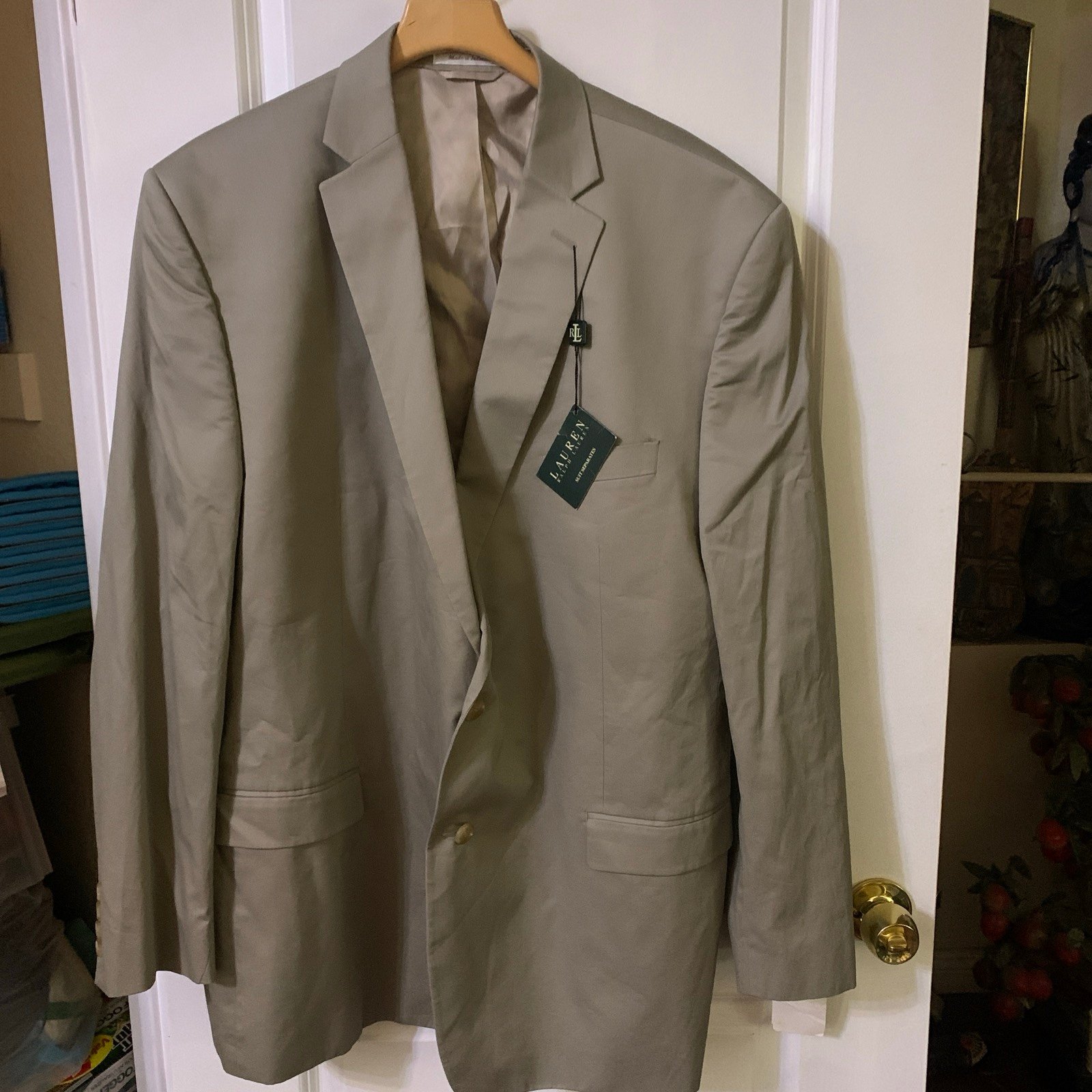 Lauren Ralph Lauren 100% cotton 2 Button Suit Separates Jacket 50 Long Putty