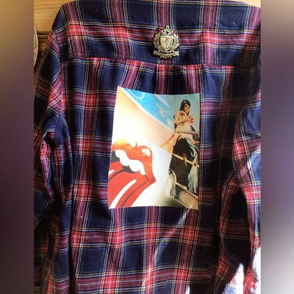 NEW! Custom Upcycled Keith Richards Flannel Shirt